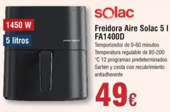 Hiper FROIZ SOLAC Freidora Aire FA1400D oferta