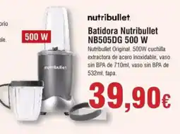 Hiper FROIZ NUTRIBULLET Batidora NB505DG 500 W oferta