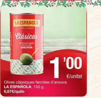 SPAR Fragadis Olives Clàssiques Farcides D'anxova La Española oferta