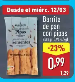 ALDI Barrita de pan con pipas oferta