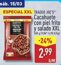 ALDI TRADER JOE'S Cacahuete con piel frito y salado oferta