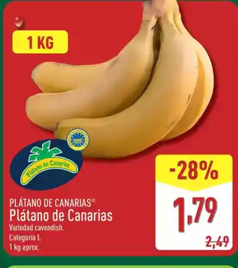 ALDI Plátano de Canarias oferta