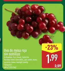 ALDI Uva de mesa roja sin semillas oferta