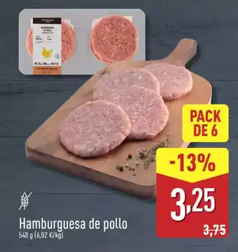 ALDI Hamburguesa de pollo oferta