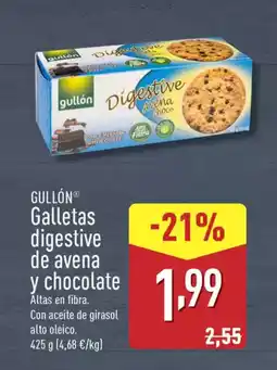 ALDI GULLÓN Galletas digestive de avena y chocolate oferta