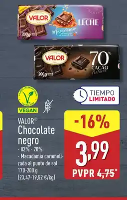 ALDI VALOR Chocolate negro oferta