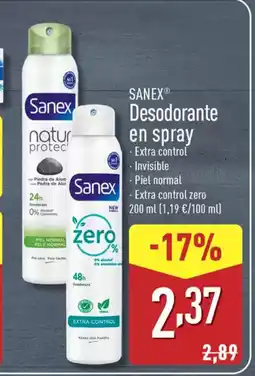 ALDI SANEX Desodorante en spray oferta