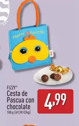 ALDI FIZZY Cesta de Pascua con chocolate oferta