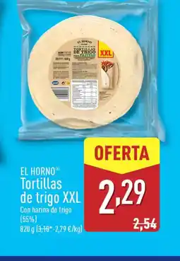 ALDI EL HORNO Tortillas de trigo XXL oferta