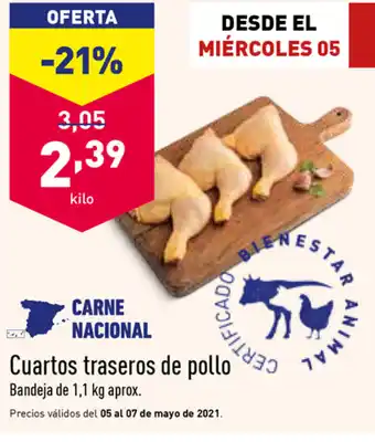 ALDI Cuartos traseros de pollo 1.1kg oferta
