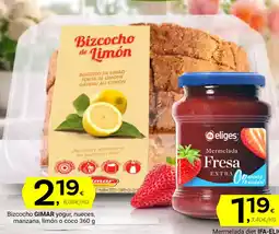 Supermercados Dani GIMAR Bizcocho yogur, nueces, manzana, limón o coco oferta