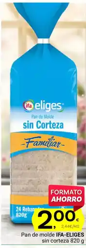 Supermercados Dani IFA-ELIGES Pan de molde sin corteza oferta