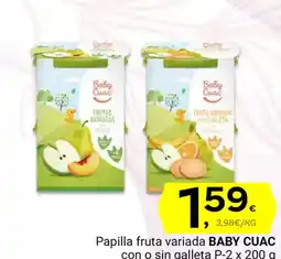 Supermercados Dani BABY CUAC Papilla fruta variada con o sin galleta oferta