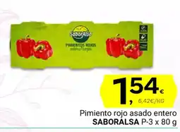 Supermercados Dani SABORALSA Pimiento rojo asado entero oferta