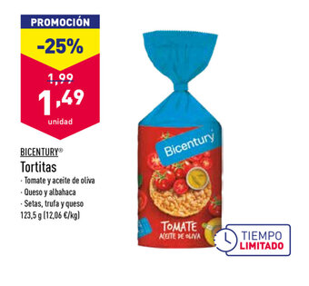 ALDI Bicentury Tortitas 123.5g oferta
