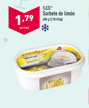 ALDI Flete Sorbete de limón 600g oferta