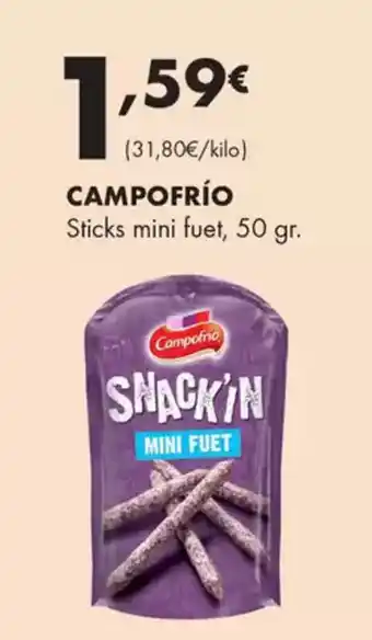 Supermercados Lupa CAMPOFRÍO Sticks mini fuet oferta