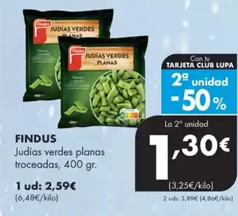 Supermercados Lupa FINDUS Judías verdes planas troceadas oferta