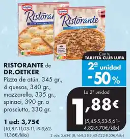 Supermercados Lupa DR. OETKER Ristorante oferta