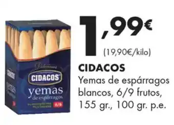 Supermercados Lupa CIDACOS Yemas de espárragos blancos, 6/9 frutos oferta