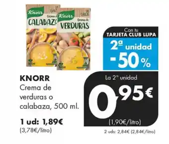 Supermercados Lupa KNORR Crema de verduras o calabaza oferta