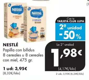 Supermercados Lupa NESTLÉ Papilla con bífidus 8 cereales u 8 cereales con miel oferta