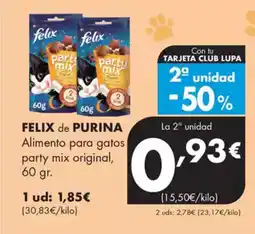 Supermercados Lupa FELIX de PURINA Alimento para gatos party mix original, oferta