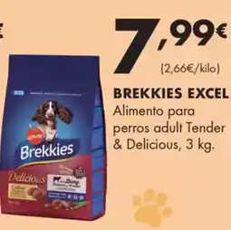 Supermercados Lupa BREKKIES EXCEL Alimento para perros adult Tender & Delicious oferta