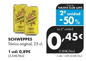 Supermercados Lupa SCHWEPPES Tónica original oferta