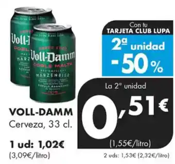 Supermercados Lupa VOLL-DAMM Cerveza oferta