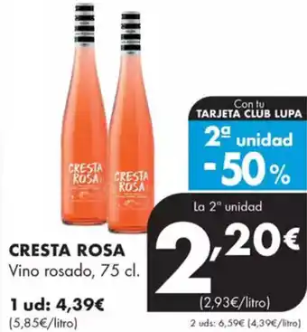 Supermercados Lupa CRESTA ROSA Vino rosado oferta