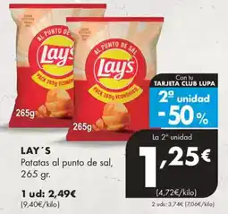 Supermercados Lupa LAY'S Patatas al punto de sal oferta