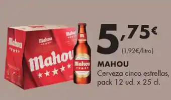 Supermercados Lupa MAHOU Cerveza cinco estrellas, oferta