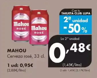 Supermercados Lupa MAHOU Cerveza rosé oferta