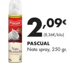 Supermercados Lupa PASCUAL Nata spray oferta