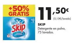 Supermercados Lupa SKIP Detergente en polvo, 75 lavados. oferta