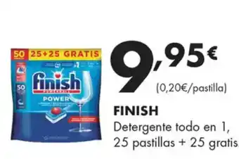 Supermercados Lupa FINISH Detergente todo en 1, 25 pastillas + 25 gratis. oferta