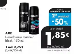 Supermercados Lupa AXE Desodorante marine o black oferta