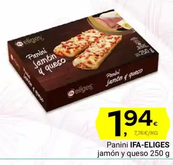 Supermercados Dani IFA-ELIGES Panini jamón y queso oferta