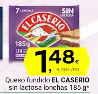 Supermercados Dani EL CASERIO Queso fundido sin lactosa lonchas oferta