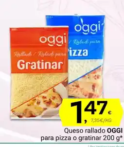 Supermercados Dani OGGI Queso rallado para pizza o gratinar oferta