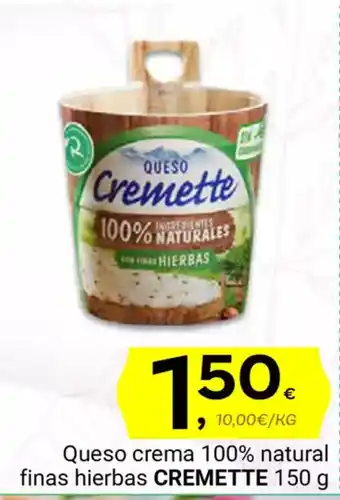 Supermercados Dani CREMETTE Queso crema 100% natural finas hierbas oferta