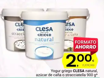 Supermercados Dani CLESA Yogur griego natural, azúcar de caña o stracciatella oferta