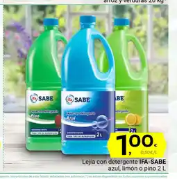 Supermercados Dani IFA-SABE Lejía con detergente azul, limón o pino oferta