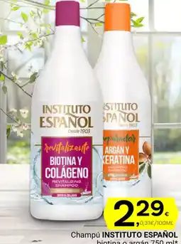 Supermercados Dani INSTITUTO ESPAÑOL Champú biotina o argán oferta