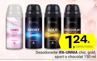 Supermercados Dani IFA-UNNIA Desodorante chic, gold, sport o chocolat oferta