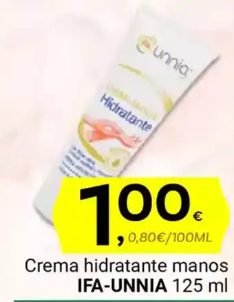 Supermercados Dani IFA-UNNIA Crema hidratante manos oferta