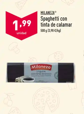 ALDI Milaneza Spaghetti con tinta de calamar 500g oferta