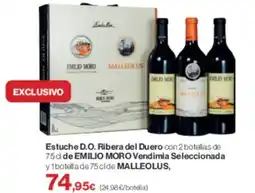 Supercor Estuche d.o. ribera del duero con 2 botellas de 75d de emilio moro vendimia seleccionada y 1botella de 75 cl de malleolus oferta