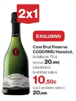 Supercor CODORNÍU Cava Brut Reserva Heredad oferta